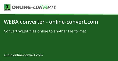 WEBA Converter .